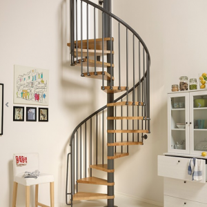 Oak70 Spiral Staircase in Iron Grey by TheStaircasePeople.co.uk