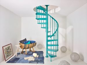 Clip Spiral Staircase in Green from TheStaircasePeople.co.uk