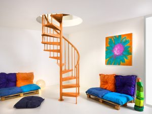 The Clip Spiral Stair in Orange from TheStaircasePeople.co.uk