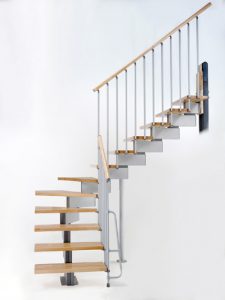Stilo Modular Stair in Grey and Light Beech Treads from TheStaircasePeople.co.uk