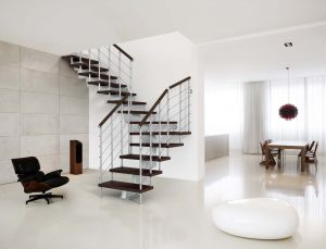 Genius RA 010 winder open staircase with wenge treads