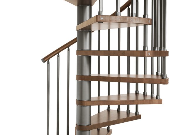 Genius T020 Spiral Stair in Cherry Stain Beech Treads from TheStaircasePeople.co.uk