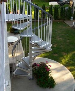 Eureka Indoor Outdoor Spiral Staircase in White2