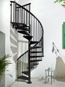 Eureka Indoor Outdoor Spiral Staircase in Black, 1200mm, 1400mm, 1600mm diameters