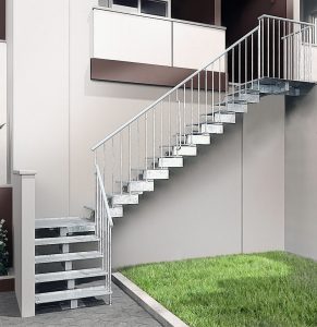 Jack Zinc Exterior Staircase with Quarter Landing Layout Mid by Ehleva